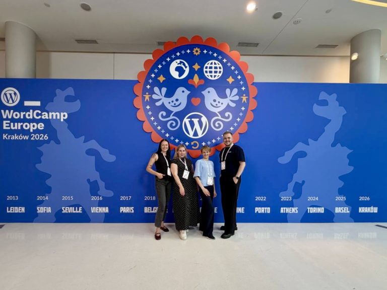 WordCamp Europe 2026 mūsu skolas lektori un studente